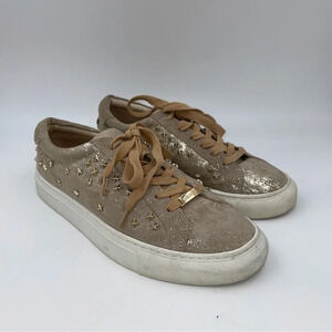 J/SLIDES metallic star studded lace-up sneakers shoes